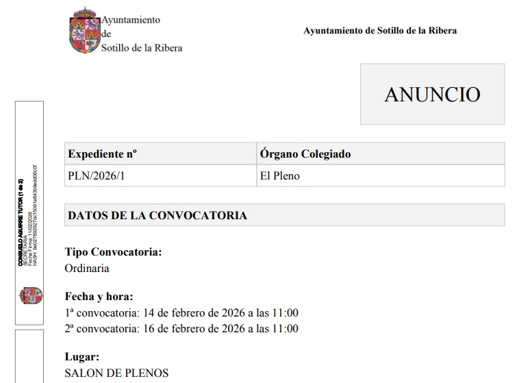 CONVOCATORIA de PLENO-1-2026